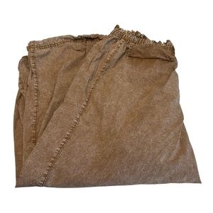 Eesome pants pull on wide leg w/drawstring ankle 2 pockets elastic waist Sz L